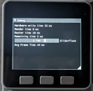 Core screen showing default ImDuino UI with 8-bit grayscale